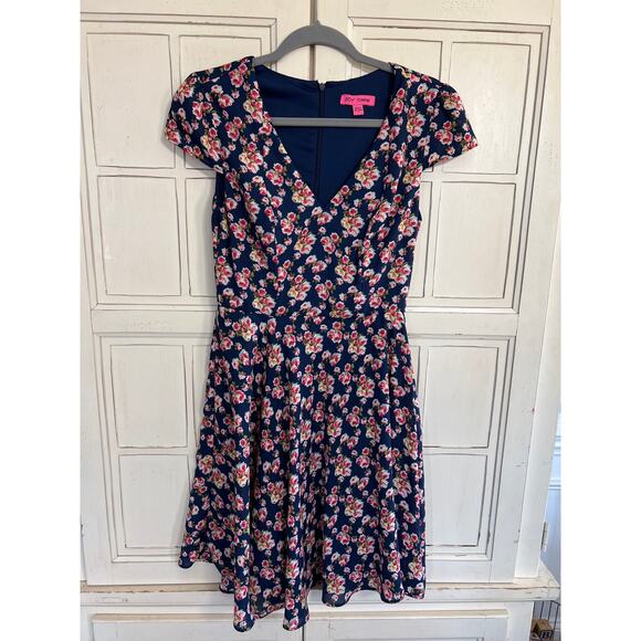 Betsey Johnson size 2 floral midi dress - Picture 1 of 4